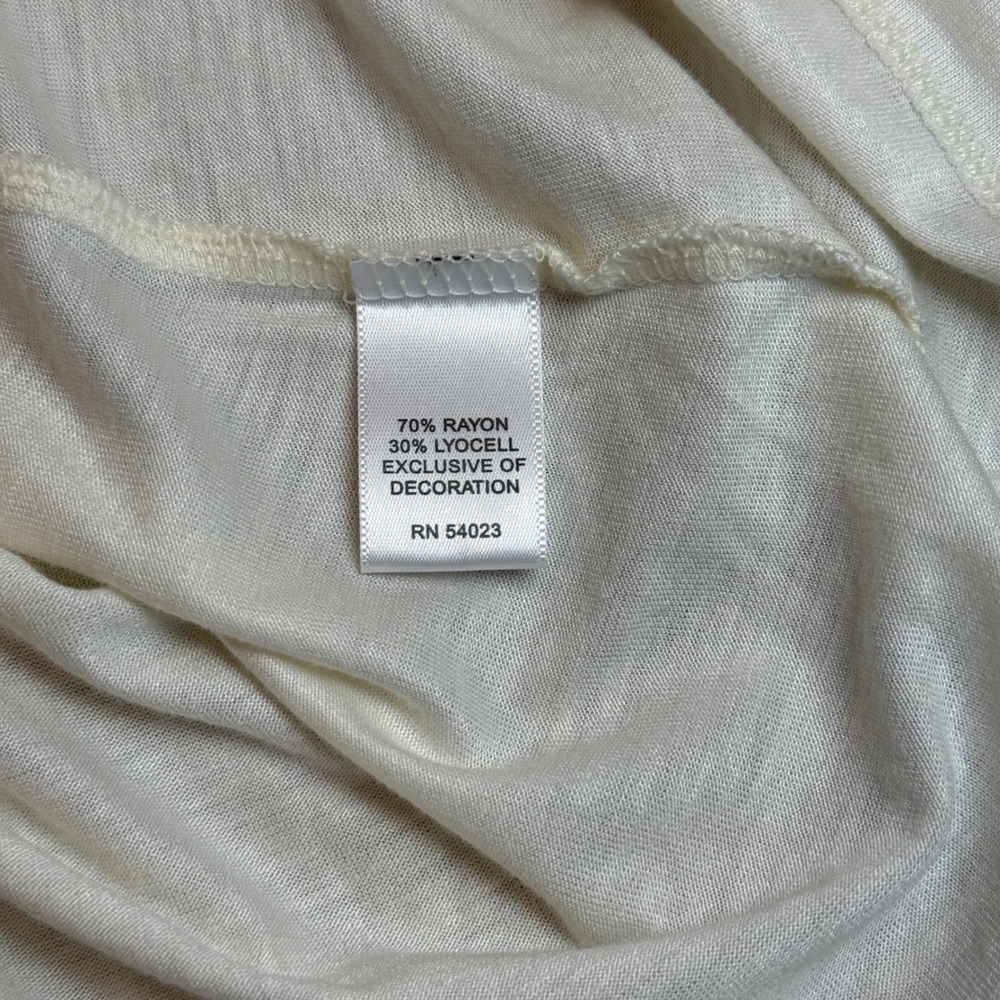 Banana Republic Cream Long Sleeve Top with Ruffle Detail Size L - Picture 6 of 10